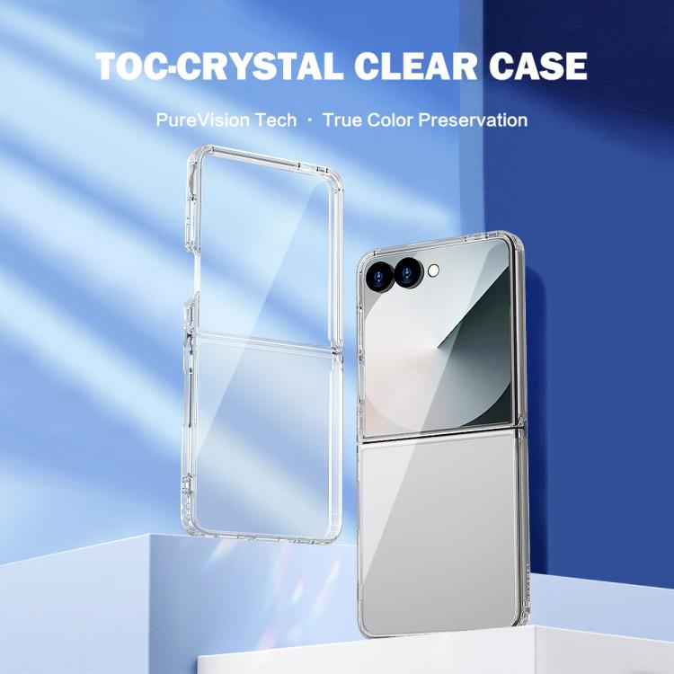 Custodia per telefono LeReach TOC Clear Series in composito TPU acrilico ibrido antiurto., For Galaxy Z  Flip 8 5G