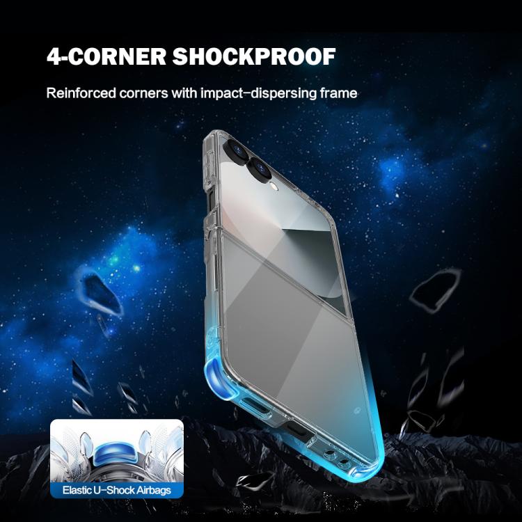 Custodia per telefono LeReach TOC Clear Series in composito TPU acrilico ibrido antiurto., For Galaxy Z  Flip 8 5G