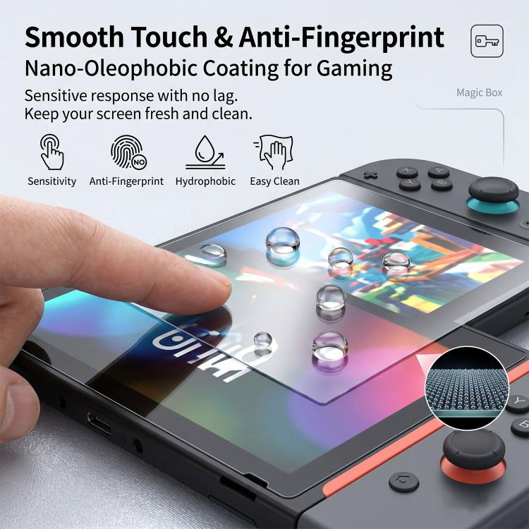 2 pezzi Scatola libro Camera senza polvere Console di gioco istantanea ad alta definizione senza polvere Pellicola in vetro temperato, For Nintendo Switch 2