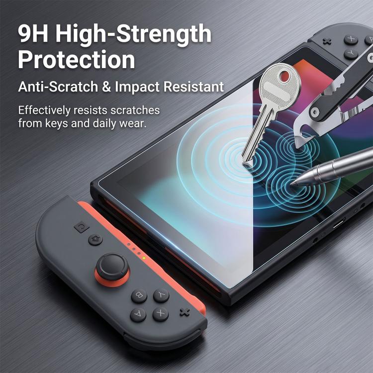 2 pezzi Scatola libro Camera senza polvere Luce viola Console di gioco istantanea senza polvere Pellicola in vetro temperato, For Nintendo Switch 2