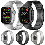 Cinturino per orologio in acciaio inossidabile con chiusura a farfalla e maglie regolabili, con una sola perlina., For Apple Watch 42 / 44 / 45 / 46 / 49mm