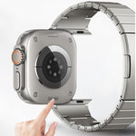 Cinturino per orologio in acciaio inossidabile con chiusura a farfalla e maglie regolabili, con una sola perlina., For Apple Watch 42 / 44 / 45 / 46 / 49mm