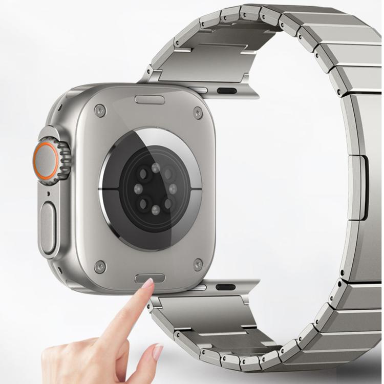 Cinturino per orologio in acciaio inossidabile con chiusura a farfalla e maglie regolabili, con una sola perlina., For Apple Watch 42 / 44 / 45 / 46 / 49mm