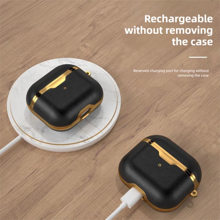 Custodia protettiva antiurto in similpelle galvanizzata, For Airpods 3