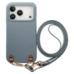 Custodia per telefono in PU con retro in pelle, fibbia in metallo e tracolla, texture litchi, con fibbia in metallo e texture a litchi., For iPhone 17e / 16e, For iPhone 17 Pro Max, For iPhone 17 Pro