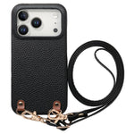 Custodia per telefono in PU con retro in pelle, fibbia in metallo e tracolla, texture litchi, con fibbia in metallo e texture a litchi., For iPhone 17e / 16e, For iPhone 17 Pro Max, For iPhone 17 Pro
