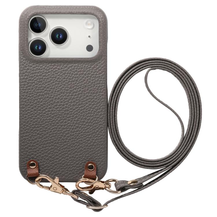 Custodia per telefono in PU con retro in pelle, fibbia in metallo e tracolla, texture litchi, con fibbia in metallo e texture a litchi., For iPhone 17e / 16e, For iPhone 17 Pro Max, For iPhone 17 Pro