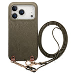 Custodia per telefono in PU con retro in pelle, fibbia in metallo e tracolla, texture litchi, con fibbia in metallo e texture a litchi., For iPhone 17e / 16e, For iPhone 17 Pro Max, For iPhone 17 Pro