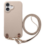 Custodia per telefono in PU con retro in pelle, fibbia in metallo e tracolla, texture litchi, con fibbia in metallo e texture a litchi., For iPhone 16 Plus, For iPhone 16, For iPhone 15 Pro Max