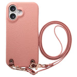 Custodia per telefono in PU con retro in pelle, fibbia in metallo e tracolla, texture litchi, con fibbia in metallo e texture a litchi., For iPhone 16 Plus, For iPhone 16, For iPhone 15 Pro Max