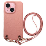 Custodia per telefono in PU con retro in pelle, fibbia in metallo e tracolla, texture litchi, con fibbia in metallo e texture a litchi., For iPhone 15 Pro, For iPhone 15 Plus, For iPhone 15
