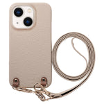 Custodia per telefono in PU con retro in pelle, fibbia in metallo e tracolla, texture litchi, con fibbia in metallo e texture a litchi., For iPhone 14 Plus, For iPhone 14, For iPhone 14 Pro