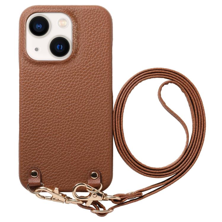 Custodia per telefono in PU con retro in pelle, fibbia in metallo e tracolla, texture litchi, con fibbia in metallo e texture a litchi., For iPhone 14 Plus, For iPhone 14, For iPhone 14 Pro
