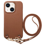 Custodia per telefono in PU con retro in pelle, fibbia in metallo e tracolla, texture litchi, con fibbia in metallo e texture a litchi., For iPhone 14 Plus, For iPhone 14, For iPhone 14 Pro