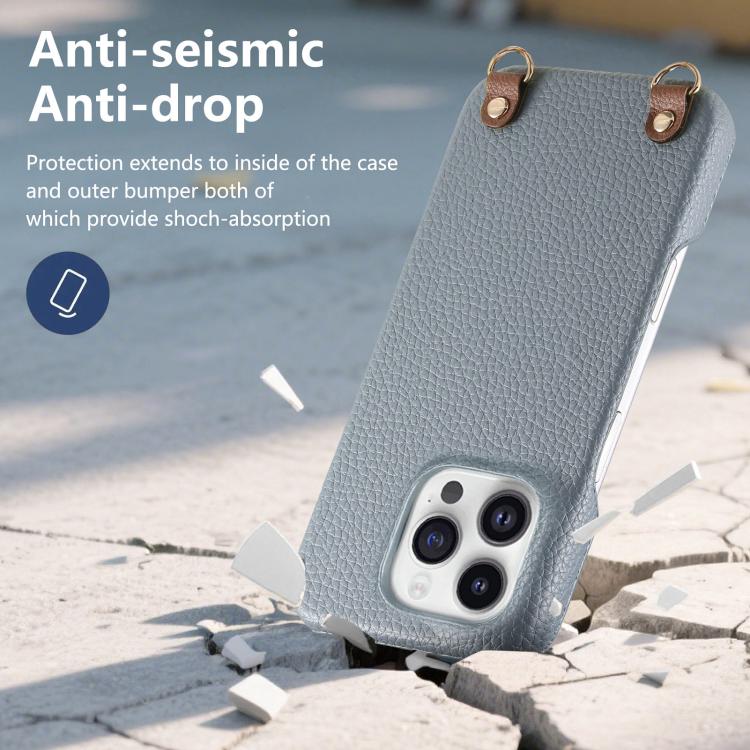 Custodia per telefono in PU con retro in pelle, fibbia in metallo e tracolla, texture litchi, con fibbia in metallo e texture a litchi., For iPhone 14 Pro Max, For iPhone 13 Pro Max, For iPhone 13 Pro