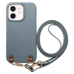 Custodia per telefono in PU con retro in pelle, fibbia in metallo e tracolla, texture litchi, con fibbia in metallo e texture a litchi., For iPhone 13, For iPhone 12, For iPhone 12 Pro Max