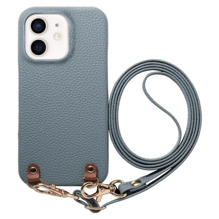 Custodia per telefono in PU con retro in pelle, fibbia in metallo e tracolla, texture litchi, con fibbia in metallo e texture a litchi., For iPhone 13, For iPhone 12, For iPhone 12 Pro Max