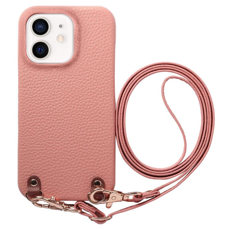 Custodia per telefono in PU con retro in pelle, fibbia in metallo e tracolla, texture litchi, con fibbia in metallo e texture a litchi., For iPhone 13, For iPhone 12, For iPhone 12 Pro Max