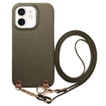 Custodia per telefono in PU con retro in pelle, fibbia in metallo e tracolla, texture litchi, con fibbia in metallo e texture a litchi., For iPhone 13, For iPhone 12, For iPhone 12 Pro Max