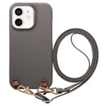 Custodia per telefono in PU con retro in pelle, fibbia in metallo e tracolla, texture litchi, con fibbia in metallo e texture a litchi., For iPhone 13, For iPhone 12, For iPhone 12 Pro Max
