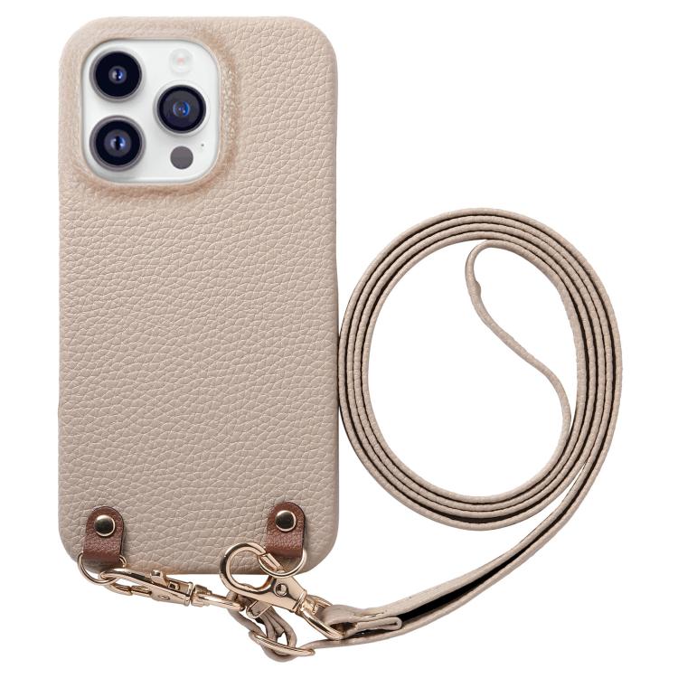 Custodia per telefono in PU con retro in pelle, fibbia in metallo e tracolla, texture litchi, con fibbia in metallo e texture a litchi., For iPhone 12 Pro
