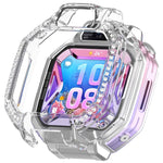 Custodia protettiva per orologio in policarbonato cavo con mezza copertura e fila singola di diamanti., For Huawei Watch Kids X1 / X1 Pro