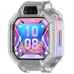 Custodia protettiva per orologio in policarbonato cavo con mezza copertura e fila singola di diamanti., For Huawei Watch Kids X1 / X1 Pro