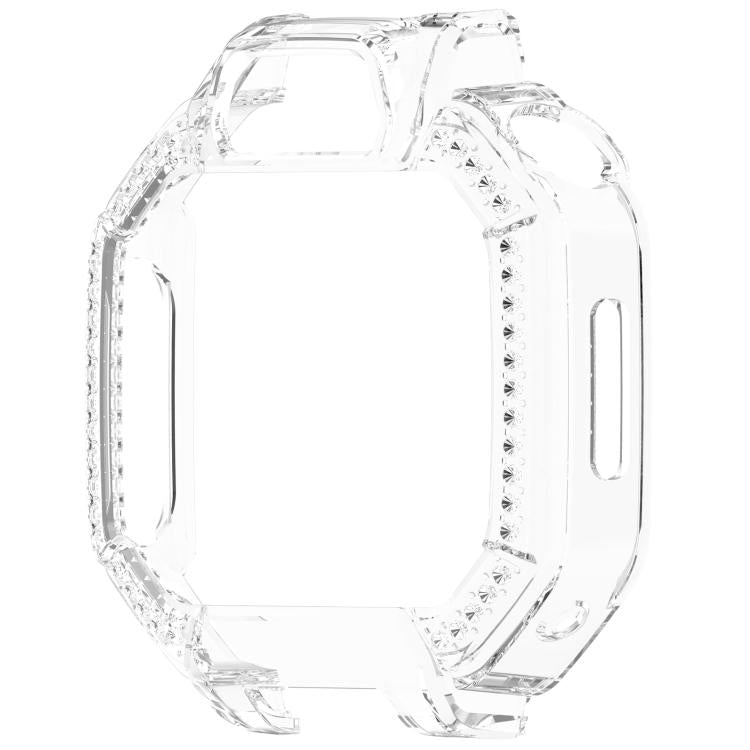 Custodia protettiva per orologio in policarbonato cavo con mezza copertura e fila singola di diamanti., For Huawei Watch Kids X1 / X1 Pro