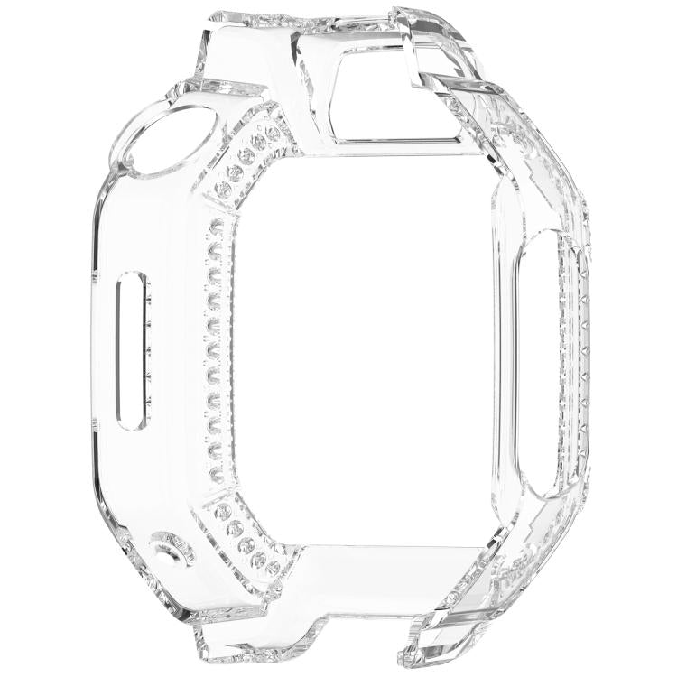 Custodia protettiva per orologio in policarbonato cavo con mezza copertura e fila singola di diamanti., For Huawei Watch Kids X1 / X1 Pro