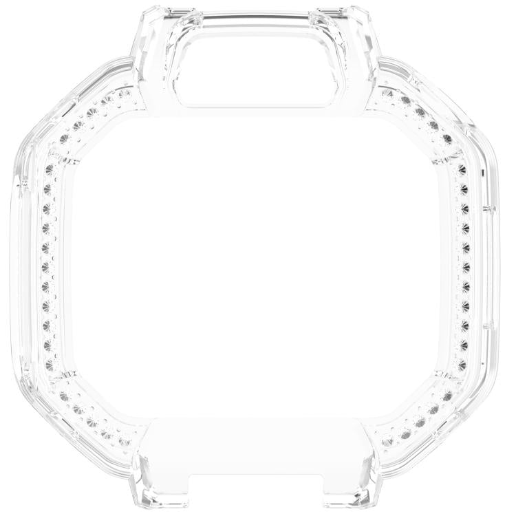 Custodia protettiva per orologio in policarbonato cavo con mezza copertura e fila singola di diamanti., For Huawei Watch Kids X1 / X1 Pro
