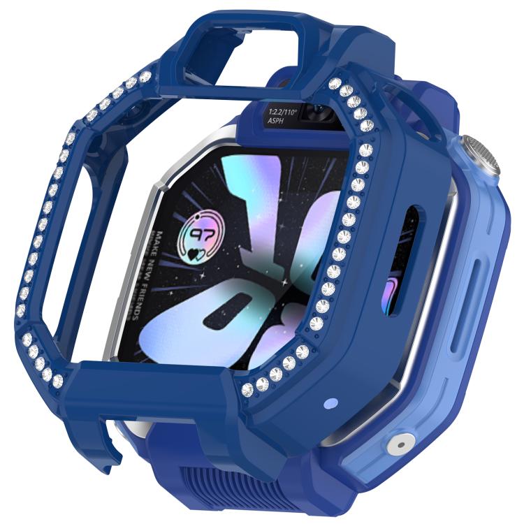 Custodia protettiva per orologio in policarbonato cavo con mezza copertura e fila singola di diamanti., For Huawei Watch Kids X1 / X1 Pro