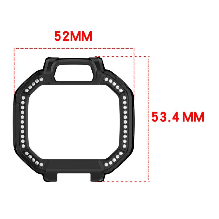 Custodia protettiva per orologio in policarbonato cavo con mezza copertura e fila singola di diamanti., For Huawei Watch Kids X1 / X1 Pro