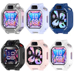 Custodia protettiva per orologio in policarbonato cavo con mezza copertura e fila singola di diamanti., For Huawei Watch Kids X1 / X1 Pro