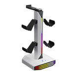8006 porte di ricarica USB, supporto per controller di gioco RGB ruotabile a 360 gradi, supporto per cuffie