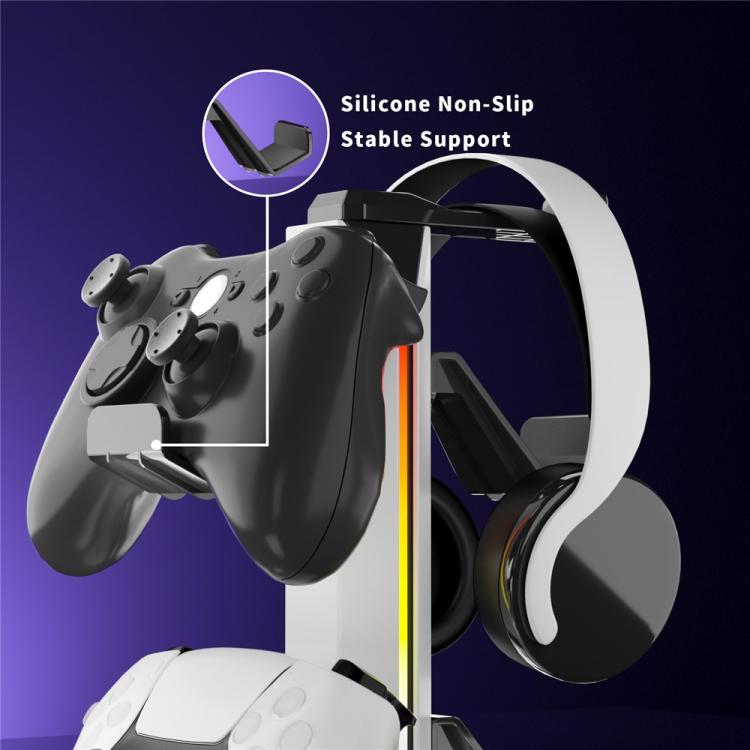 8006 porte di ricarica USB, supporto per controller di gioco RGB ruotabile a 360 gradi, supporto per cuffie