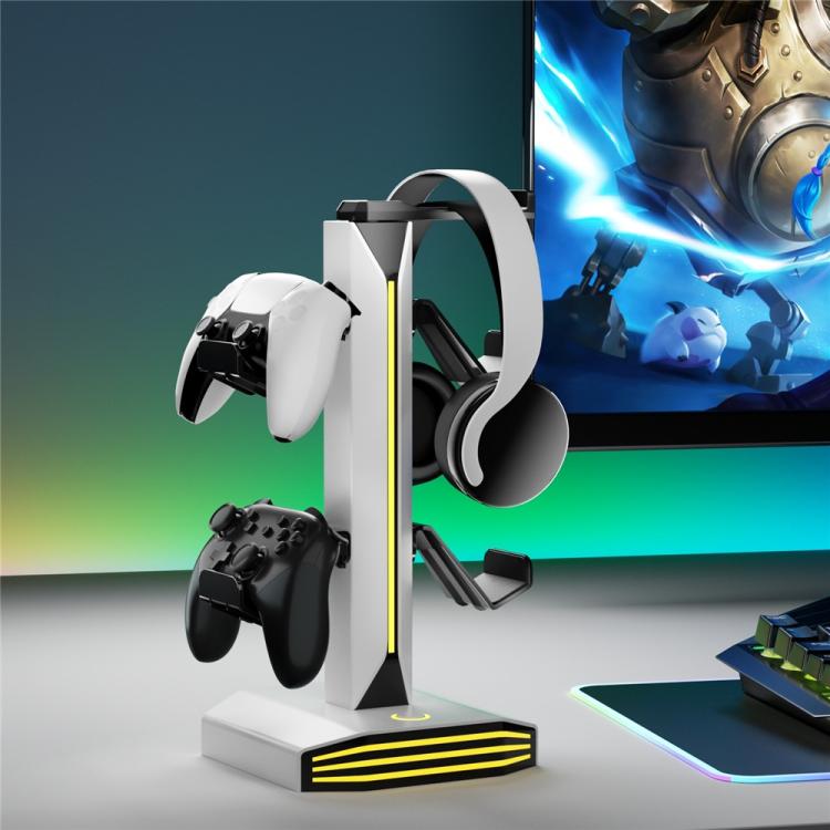 8006 porte di ricarica USB, supporto per controller di gioco RGB ruotabile a 360 gradi, supporto per cuffie