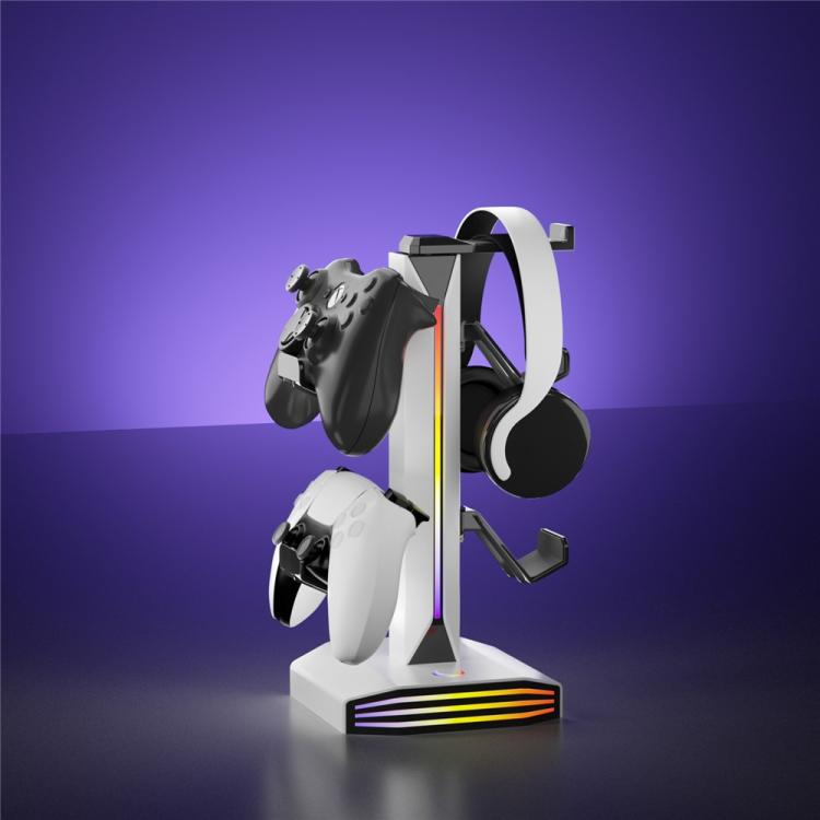 8006 porte di ricarica USB, supporto per controller di gioco RGB ruotabile a 360 gradi, supporto per cuffie