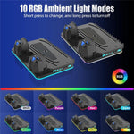 Supporto di raffreddamento per PS5 / PS5 Slim / PS5 Pro, stazione di ricarica per doppio controller, supporto per riporre i giochi.