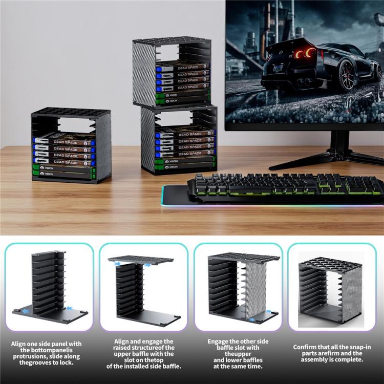 Per Nintendo Switch / PS5 / PS4 / Xbox, 2 torri modulari fai-da-te per riporre i dischi di gioco.
