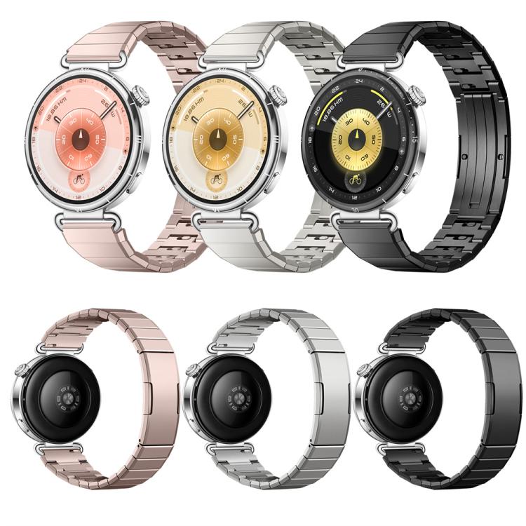 Cinturino per orologio in acciaio inossidabile con chiusura a farfalla a un pulsante e maglie regolabili., 18mm