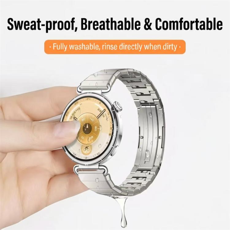 Cinturino per orologio in acciaio inossidabile con chiusura a farfalla a un pulsante e maglie regolabili., 18mm