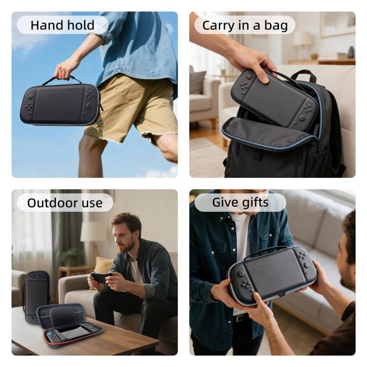 Borsa da viaggio portatile in PU per Nintendo Switch 2, custodia multifunzione con scomparti per schede di gioco.