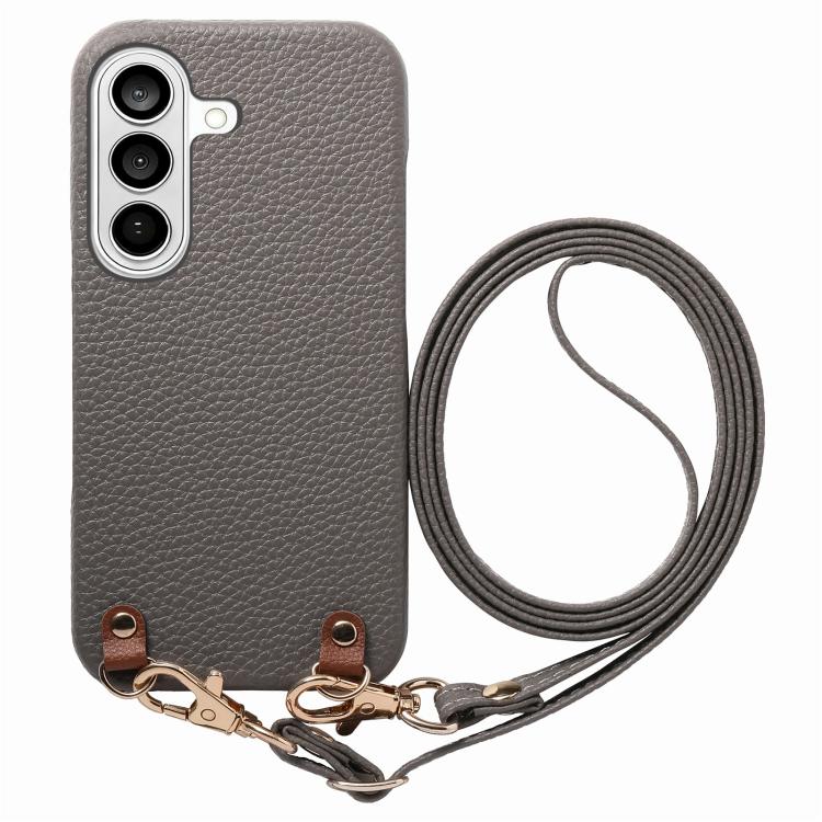 Custodia per telefono in PU con retro in pelle, fibbia in metallo e tracolla, texture litchi, con fibbia in metallo e texture a litchi., For Galaxy S24 Ultra 5G, For Galaxy S24+ 5G, For Galaxy S24 5G