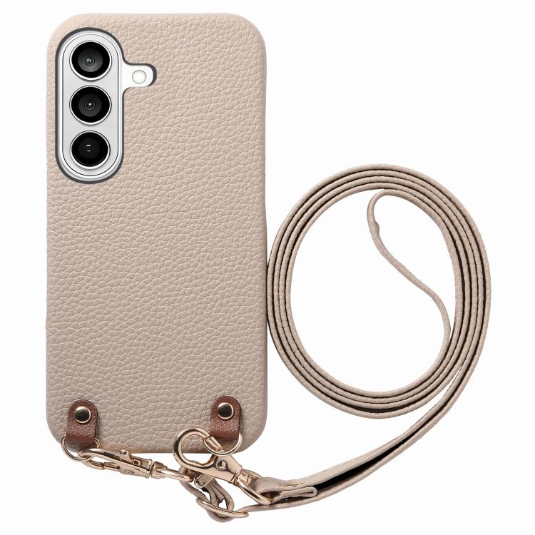 Custodia per telefono in PU con retro in pelle, fibbia in metallo e tracolla, texture litchi, con fibbia in metallo e texture a litchi., For Galaxy S24 Ultra 5G, For Galaxy S24+ 5G, For Galaxy S24 5G