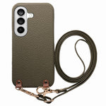Custodia per telefono in PU con retro in pelle, fibbia in metallo e tracolla, texture litchi, con fibbia in metallo e texture a litchi., For Galaxy S24 Ultra 5G, For Galaxy S24+ 5G, For Galaxy S24 5G