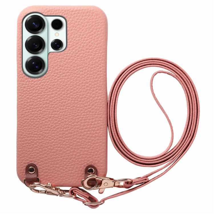 Custodia per telefono in PU con retro in pelle, fibbia in metallo e tracolla, texture litchi, con fibbia in metallo e texture a litchi., For Galaxy S24 Ultra 5G, For Galaxy S24+ 5G, For Galaxy S24 5G