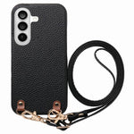 Custodia per telefono in PU con retro in pelle, fibbia in metallo e tracolla, texture litchi, con fibbia in metallo e texture a litchi., For Galaxy S25 5G, For Galaxy S25+ 5G, For Galaxy S25 Ultra 5G