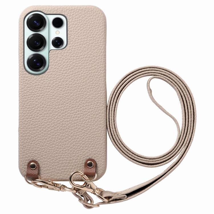 Custodia per telefono in PU con retro in pelle, fibbia in metallo e tracolla, texture litchi, con fibbia in metallo e texture a litchi., For Galaxy S25 5G, For Galaxy S25+ 5G, For Galaxy S25 Ultra 5G