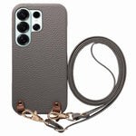 Custodia per telefono in PU con retro in pelle, fibbia in metallo e tracolla, texture litchi, con fibbia in metallo e texture a litchi., For Galaxy S25 5G, For Galaxy S25+ 5G, For Galaxy S25 Ultra 5G