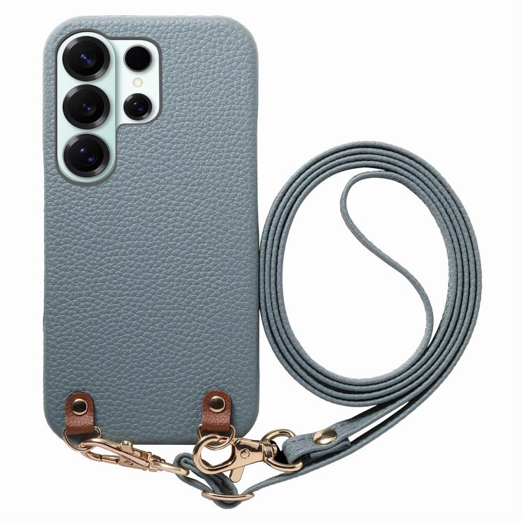 Custodia per telefono in PU con retro in pelle, fibbia in metallo e tracolla, texture litchi, con fibbia in metallo e texture a litchi., For Galaxy S26+ 5G, For Galaxy S26 Ultra 5G, For Galaxy S26 5G